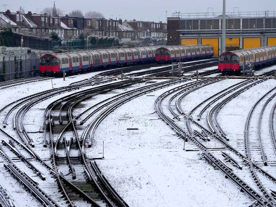 Train snow London