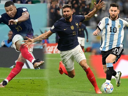 ylian Mbappe, Olivier Giroud and Lionel Messi