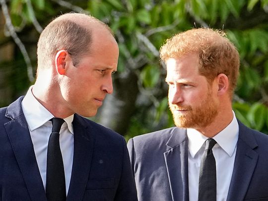 Britain's Prince William and Prince Harry  