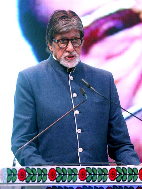  Bollywood actor Amitabh Bachchan addresses the inaugural programme of 28th Kolkata International Film Festival, in Kolkata on Thursday.