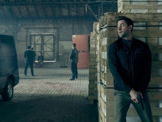 This image released by Amazon Prime Video shows John Krasinski in a scene from 