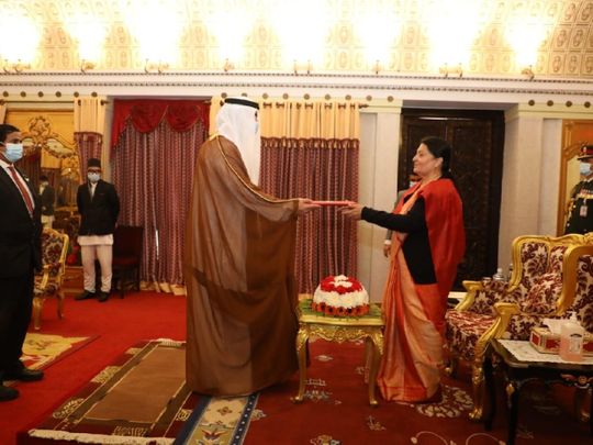 bdulla Al Shamsi presented his credentials as the UAE Ambassador to Nepal to President Bidhya Devi Bhandari of Nepal