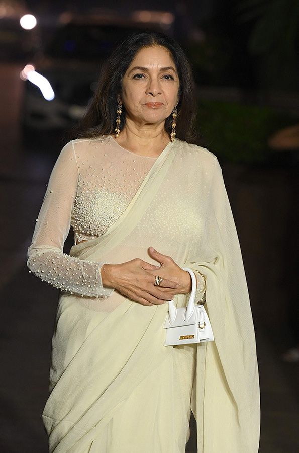  Bollywood actress Neena Gupta poses for pictures at the 'Filmfare OTT Awards 2022' in Mumbai. 