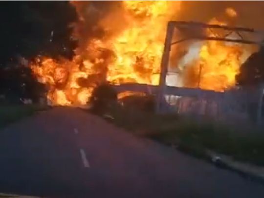 A screengrab of the gas tanker blast in South Africa.