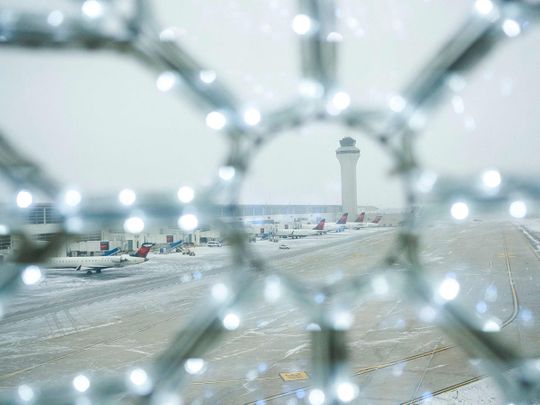 A view of the Detroit Wayne County Metro Airport on Christmas eve