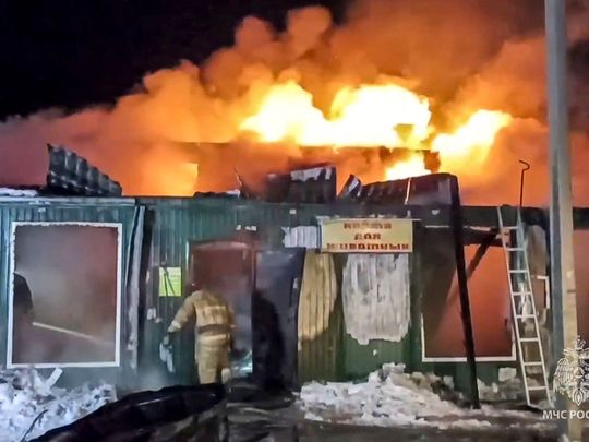 Russia emergency services battling a fire in a private nursing home in the Siberian city of Kemerovo.   