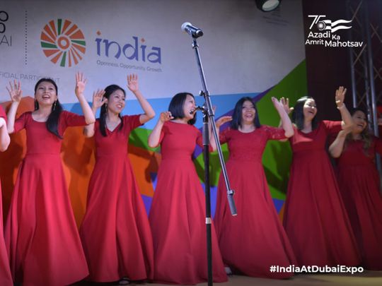 Ao Naga Choir at India Pavilion at Expo 2020 Dubai on Saturday on Christmas 