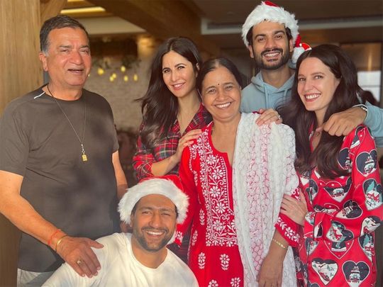 Vicky Kaushal and Katrina Kaif with family