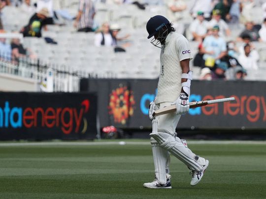England's Haseeb Hameed walks off the pitch after losing his wicket during day 2 of the Third AshesTest 