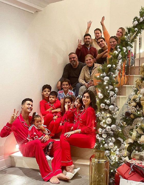 Football superstar Cristiano Ronaldo celebrated Christmas with his family, including his children Cristiano Jr., twins Eva and Mateo and Alana. Also in the picture is Georgina Rodriguez who is five months pregnant and is expecting a boy and a girl. 