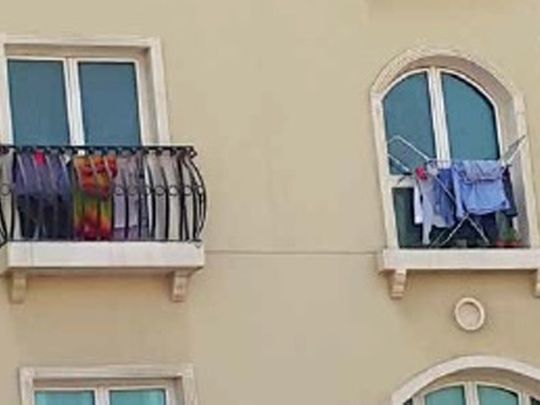 drying clothes in balcony