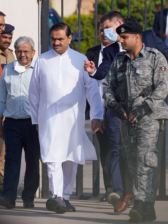  Adani Group Chairman Gautam Adani leaves after attending the funeral of Heeraben Modi, mother of Prime Minister Narendra Modi, in Gandhinagar on Friday. Heeraben Modi passed away at the age of 100