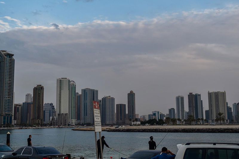 People enjoy the breezy weather in Sharjah. 29th December 2021.