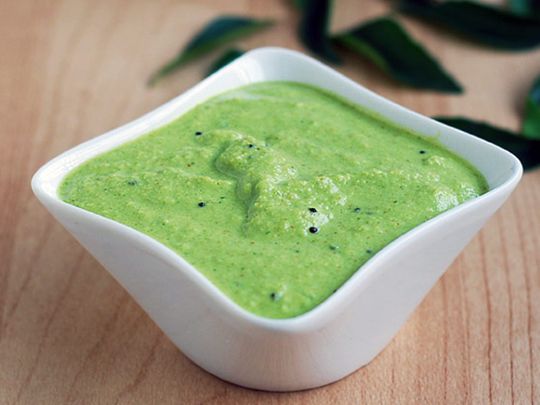 Dip or chutney made with curry leaves