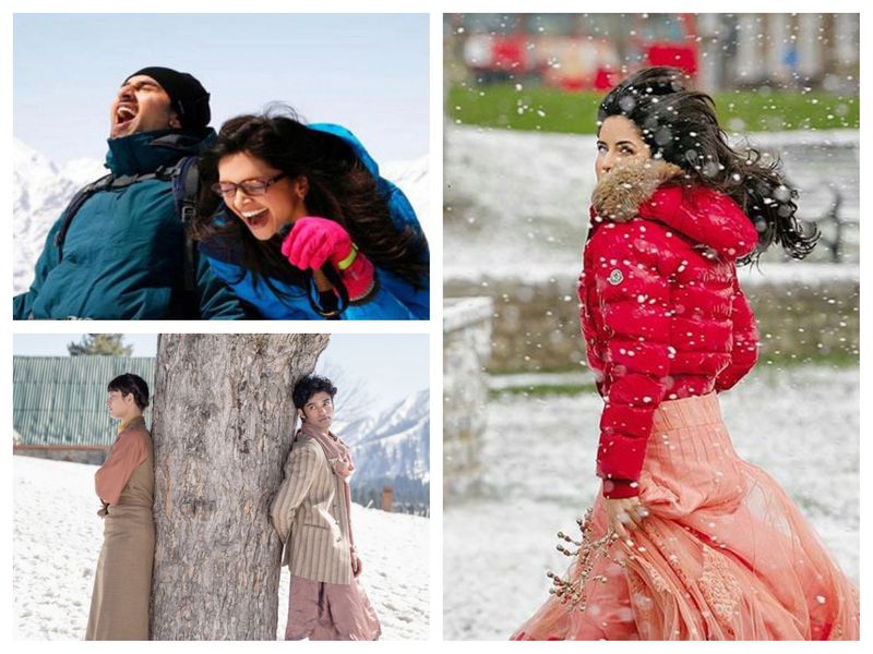 A collage of Bollywood hits that showed winter in all its glory
