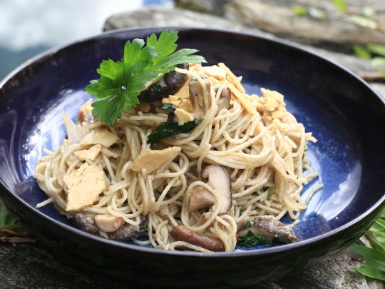 Vegan recipe: Angel Hair Pasta with Mushroom Sauce and Truffle Oil |  Cooking-cuisines – Gulf News