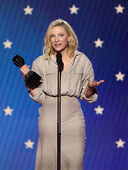 Cate Blanchett accepts the Best Actress award for 