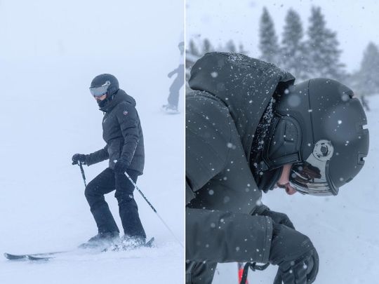 The Crown Prince shared photos from his ski trip in France