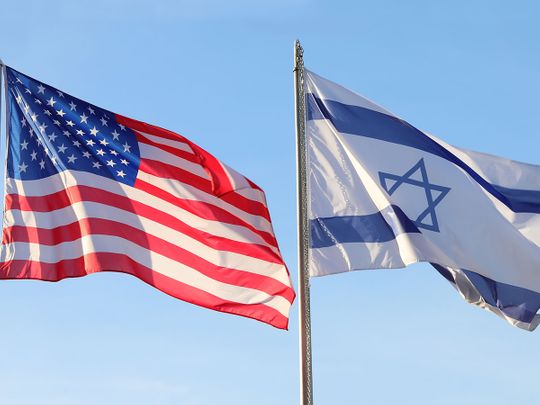 US american and Israeli flags 