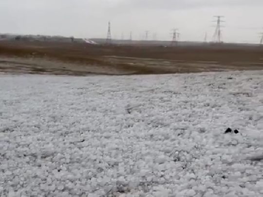 Hail in the UAE on Wednesday 