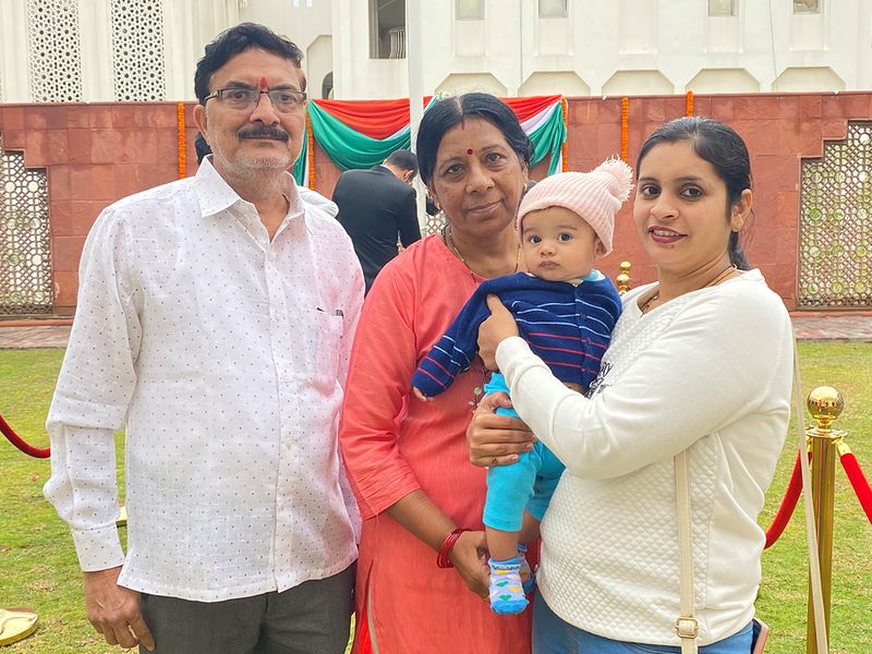 Disha Popat with her son Pinaki and his paternal grandparents