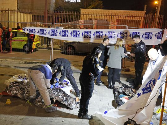 Israeli emergency personnel help victims 