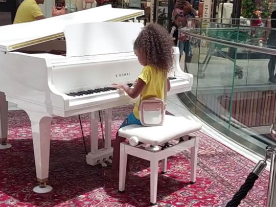 Rebecca Seziba, the 9-year-old girl goes viral while playing a public piano in a mall