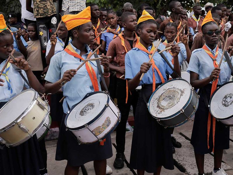 Pope Francis congo airport band