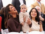 Priyanka Chopra holds her and Nick Jonas' daughter, Malti, during the ceremony where the Jonas Brothers will unveil their star on The Hollywood Walk of Fame in Los Angeles, California, U.S., January 30, 2023.