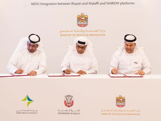 signing of unified medical record system at arab health 