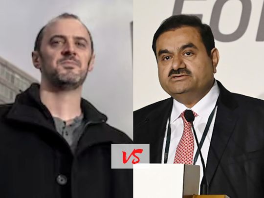 Nathan Anderson, founder of short-seller Hindenburg Research, and Gautam Adani, chairman of Adani Group. 