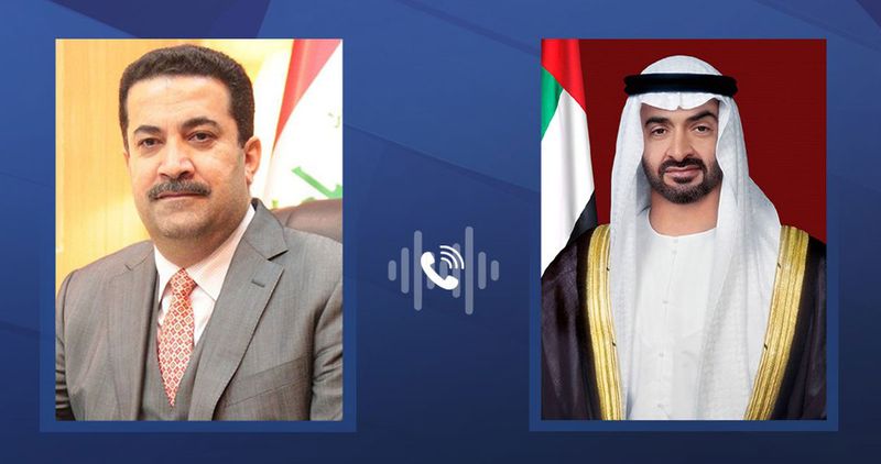 President His Highness Sheikh Mohamed bin Zayed Al Nahyan and Mohammed Shiaa' Al Sudani, Prime Minister of Iraq were on a call