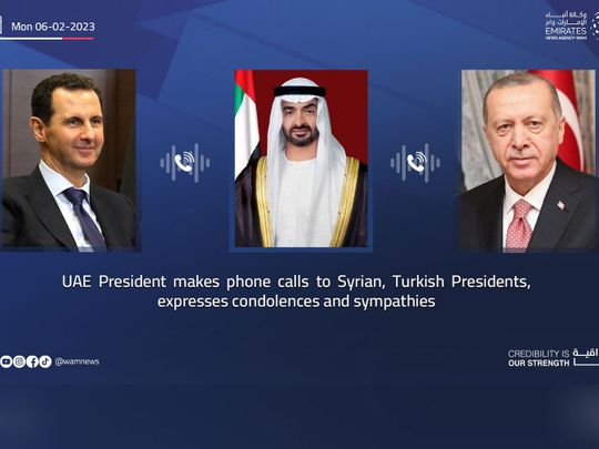 UAE President calls Presidents of Turkey and Syria