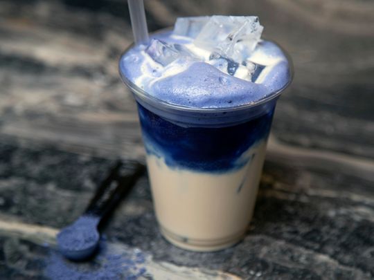 Blue Latte with Almond Milk