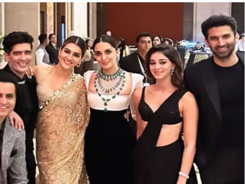 This group picture from the wedding reception has stirred a bit of trouble for Ananya and Aditya