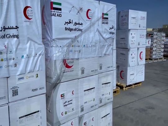 screengrab of video of latest UAE aid for quake relief to turkey and syria 