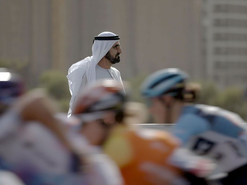 Sheikh Mohammed bin Rashid Al Maktoum attends UAE Tour 2023 stages