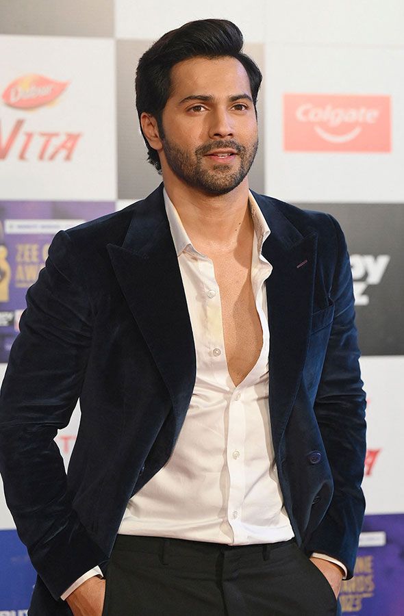 Bollywood actor Varun Dhawan poses during the Zee Cine Awards ceremony in Mumbai