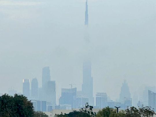 Clouds cover Burj Khalifa on March 1