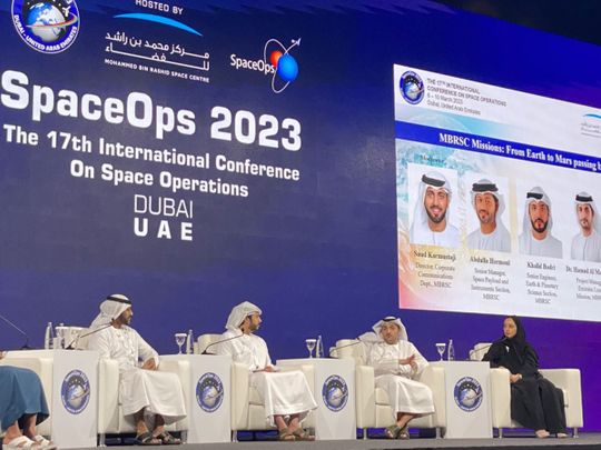 Dr-Hamad-Al-Marzooqi-(second-from-right)-at-the-panel-discussion-at-SpaceOps-2023-in-Dubai-on-Wednesday-1678261801611