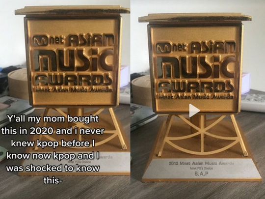 K-pop band’s trophy found at a thrift shop, angers fans 