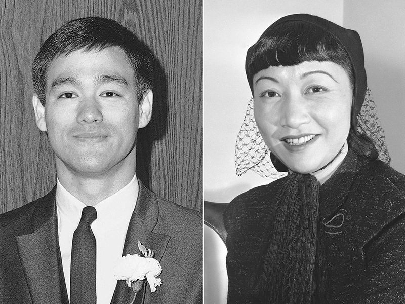 Bruce Lee, who plays Kato in “The Green Hornet,” appears on May 13, 1966 in Los Angeles, left, and Chinese-American actress Anna May Wong appears on  Jan. 22, 1946. 