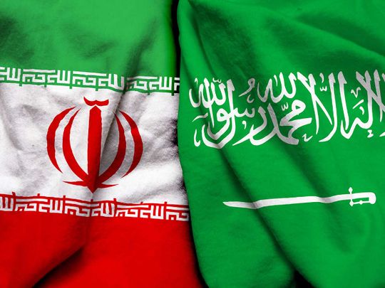 SAUDI IRAN FLAG