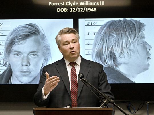 FBI Special Agent in Charge, Tom Soboconski, Baltimore Office, speaks during a news conference in Millersville. Authorities announced the suspect in the murder of Pamela Lynn Conyers on October  16, 1970 has been identified as Forrest Clyde Williams III. 