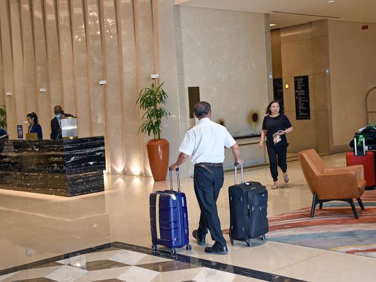 STOCK- DUBAI HOTEL TOURISTS  / ECONOMY / TOURISM