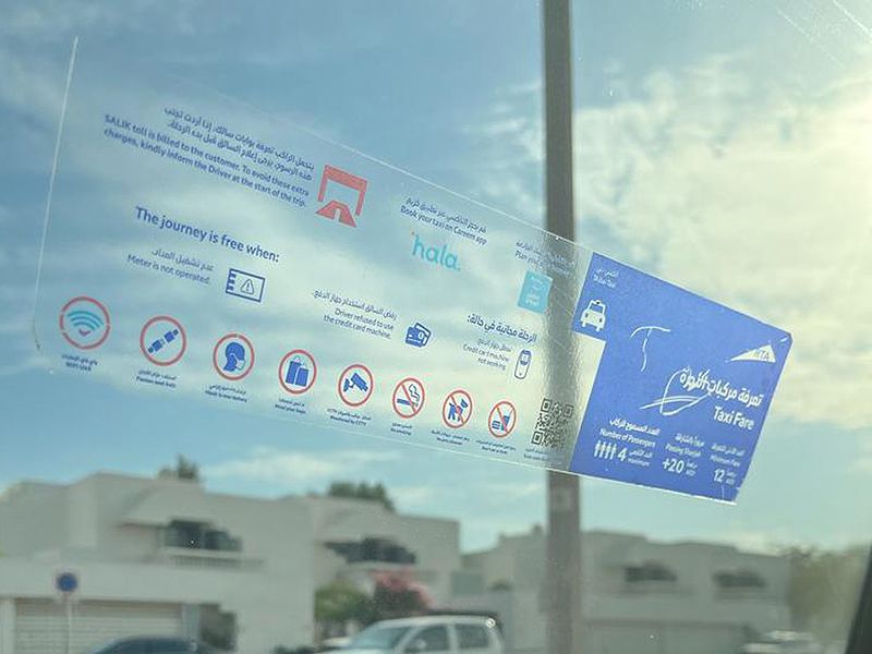 RTA Dubai Taxi Sticker