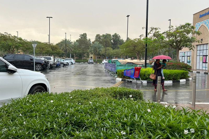 Rains in Dubai.  Near Ibn Batuta mall