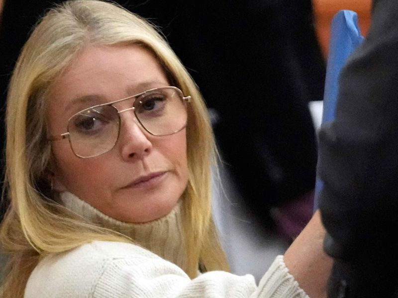 US actress Gwyneth Paltrow looks on before leaving the courtroom in Park City, Utah, on March 21.