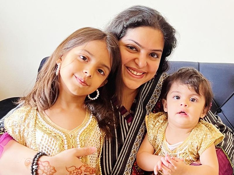 Farah Arbani with her daughters - Fatima (left), who is seven years old and Samarah (right), who is two years old.