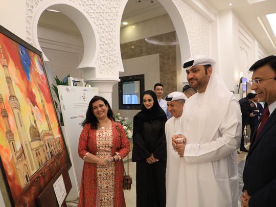 Mahmood Khaleel Alhashmi during the Ayah Art Exhibition-1679645358893